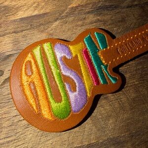 Portland Leather Austin Exclusive Guitar Keychain Flair Honey NWT
